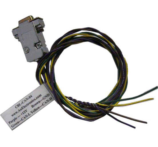 CBL-CAN-04: DB9 female connector to two pair of twisted color coded wires