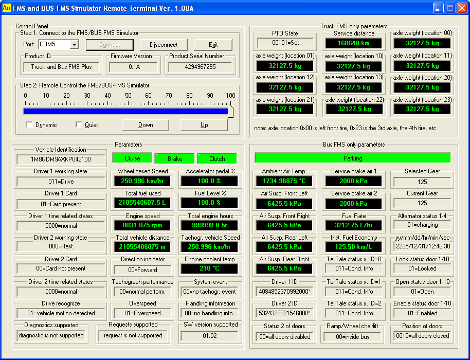 Truck and Bus FMS Simulator Remote Terminal for Plus edition