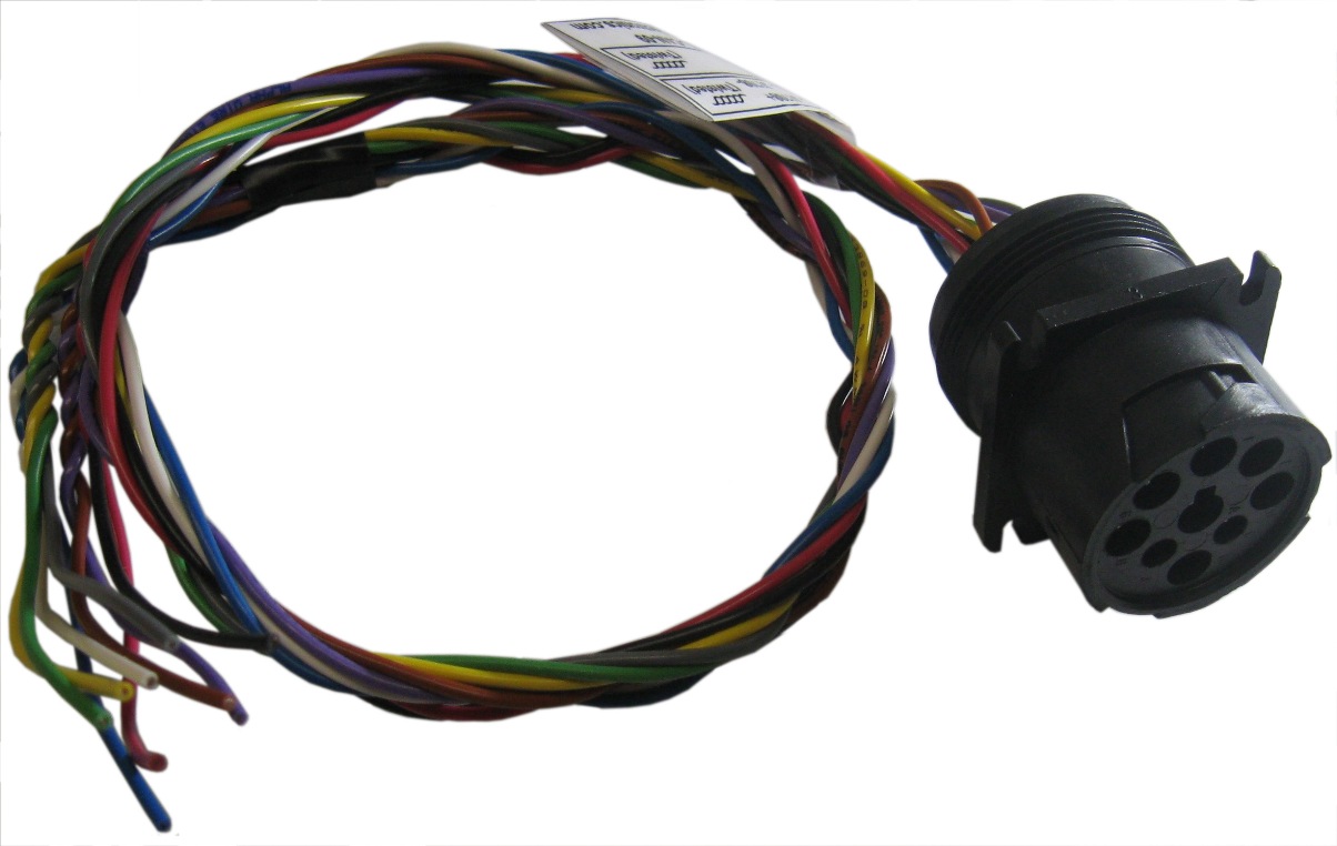 Au SAE J1939 / J1708 9-Wire Pigtail Cable with Deutsch HD10 Series J1939 Specific Receptacle, HD10-9-1939P